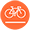An uncovered cycle storage icon